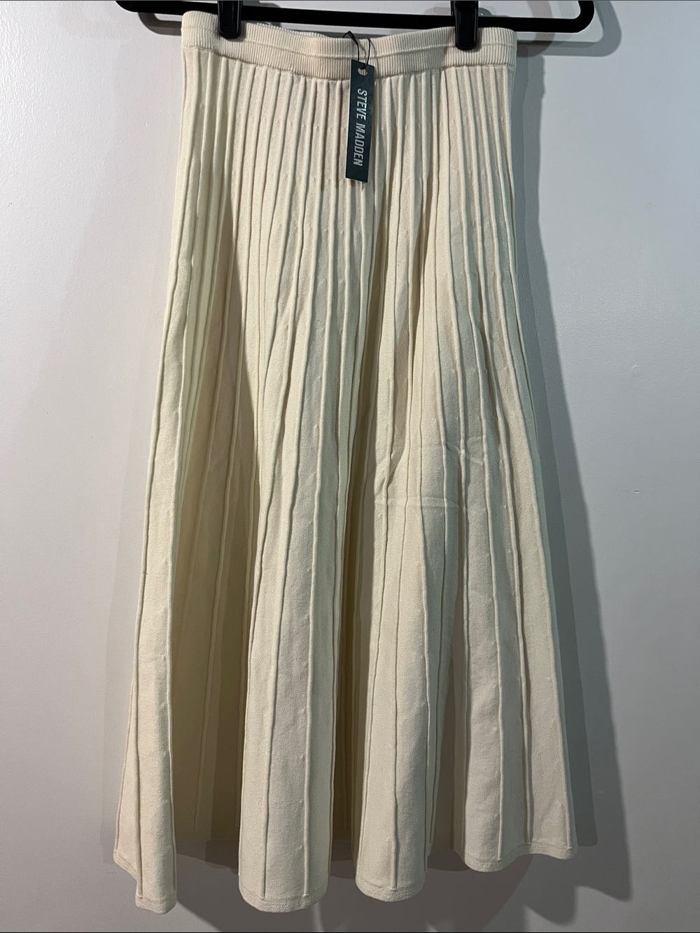 Steve Madden Cream Pleat Effect Maxi Skirt - Picture 1 of 4